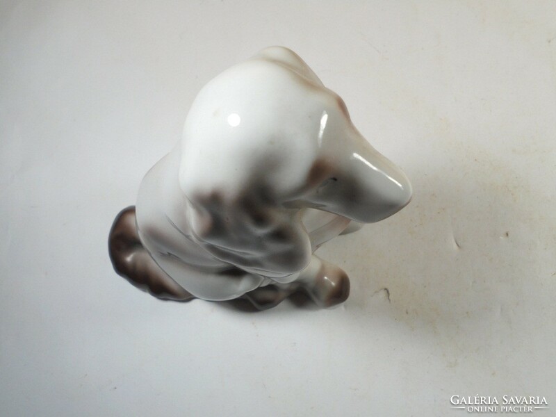 Retro régi jelzett - Hollóháza Hollóházi - porcelán kutya kutyus figura szobor