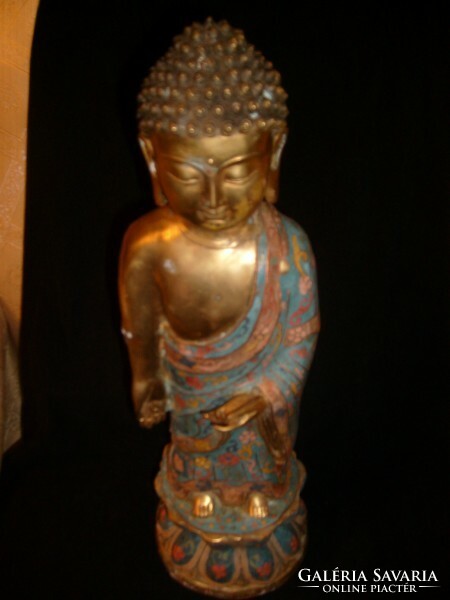U9 -E32 Antik Bronz 200 éves múzeális ritkaság  aranyozott Buddhák 3 db os Gyűjtemény Kb:14kg egyben
