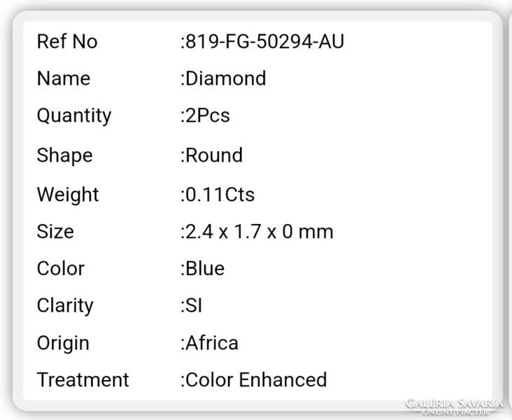 Valódi természetes hőkezelt gyémánt Afrikából! 0.11ct SI 1