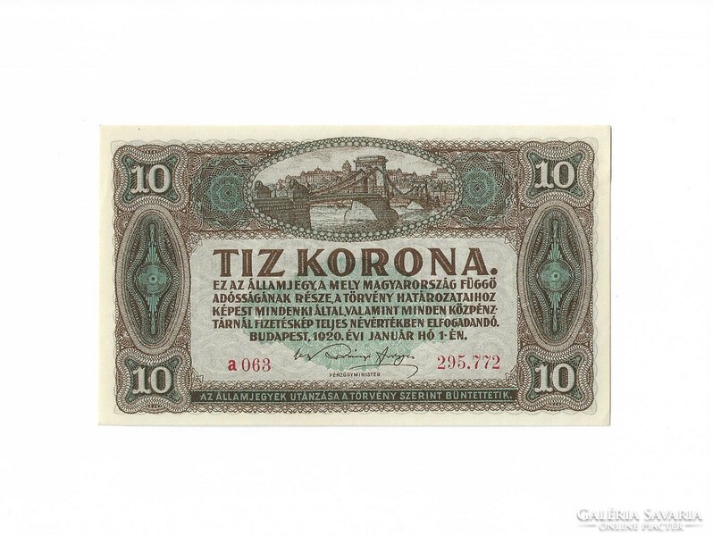 10 korona 1920. UNC