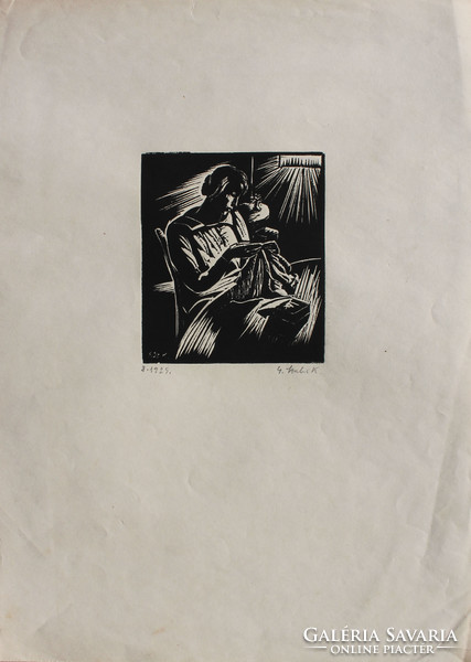 Kálmán szabo Gáborjáni: sewing woman, 1929