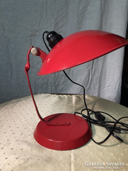 Retro loft design mid century red table lamp.