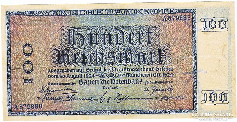 German states 100 German imperial marks 1924 replica