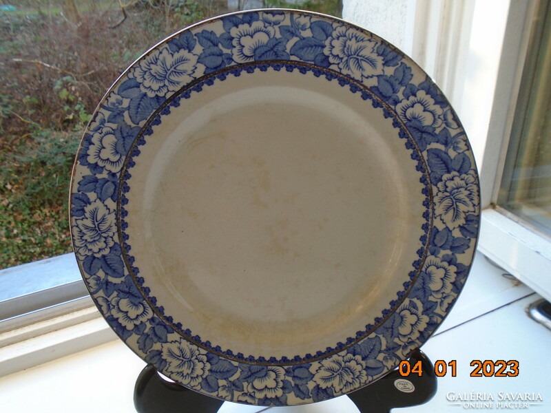 1907 Gater hall over house pottery burslem marked bowl with rosary blue floral pattern