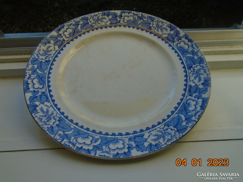 1907 Gater hall over house pottery burslem marked bowl with rosary blue floral pattern