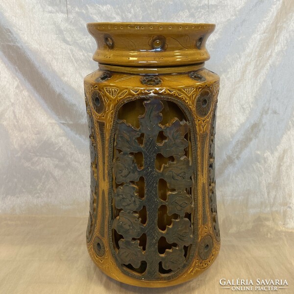 Huge openwork ceramic floor vase