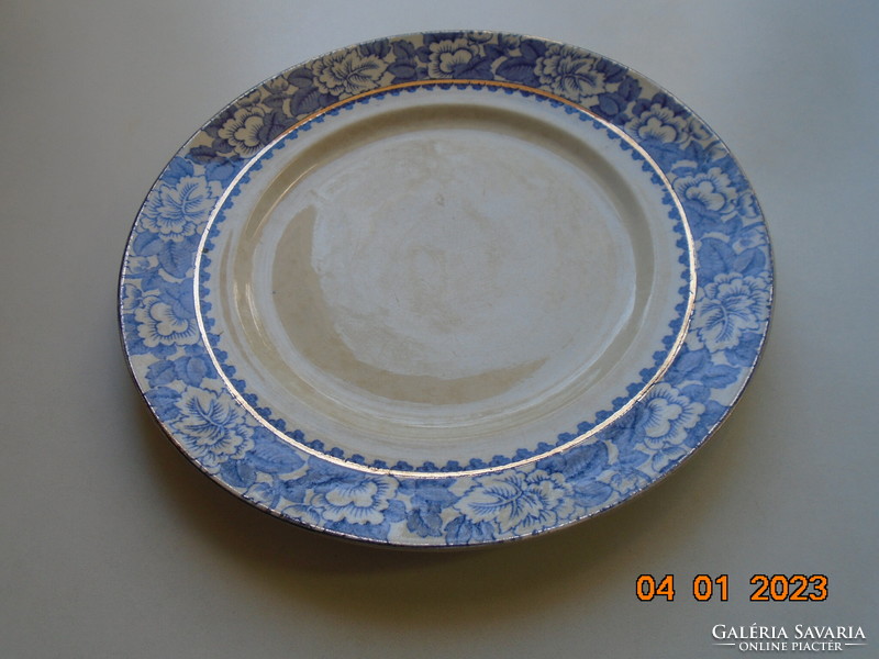 1907 Gater hall over house pottery burslem marked bowl with rosary blue floral pattern