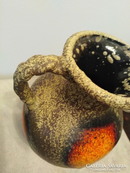 Kézműves kerámia váza - savmaratott