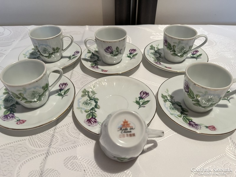 Kínai porcelán 6 sz. kávés pohárkészlet