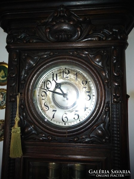 Antique carved English beautiful standing clock from the 1860s 220cm