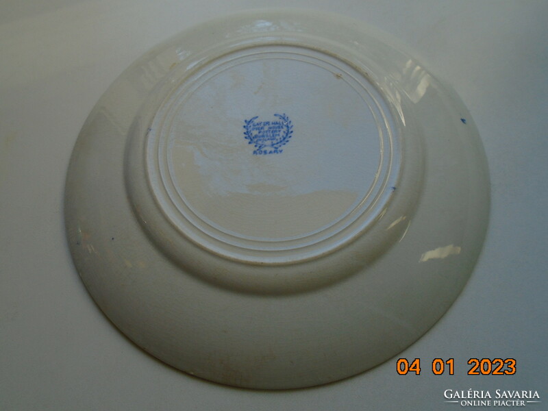 1907 Gater hall over house pottery burslem marked bowl with rosary blue floral pattern