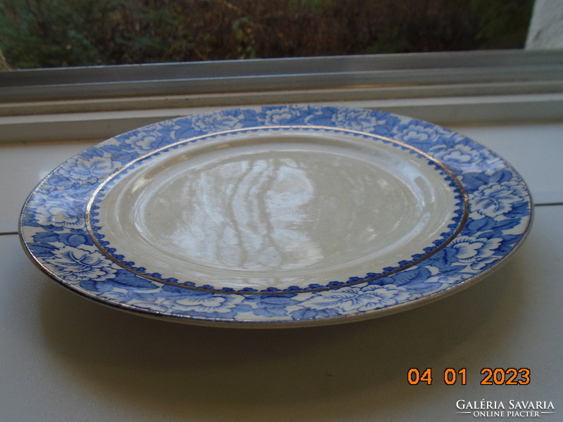 1907 Gater hall over house pottery burslem marked bowl with rosary blue floral pattern