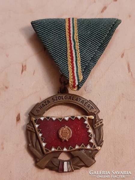 Gold, silver, bronze grades of the Hungarian People's Republic Medal of Merit for Service to the Homeland on original ribbon