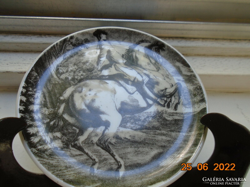 Equestrian school etching after j.E.Ridinger(1698-1767) decorative bowl