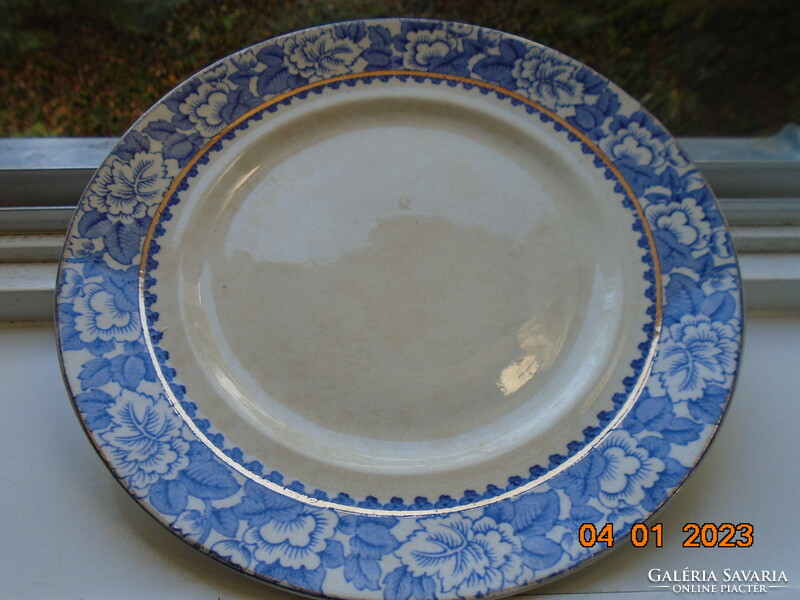 1907 Gater hall over house pottery burslem marked bowl with rosary blue floral pattern