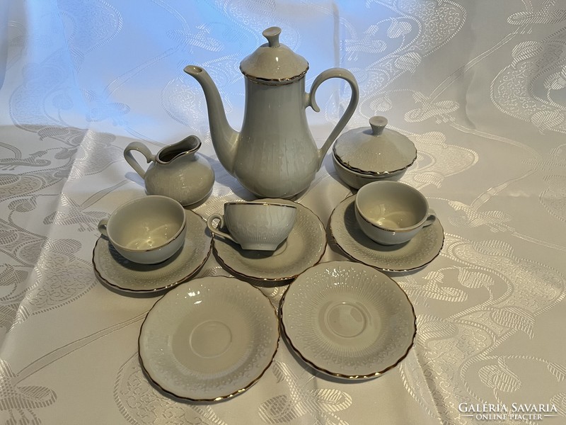Gold edged 5 nos. Coffee set in incomplete condition