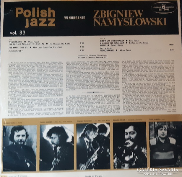 Zbigniew namyslowski: winobranie - jazz lp vinyl - vinyl record