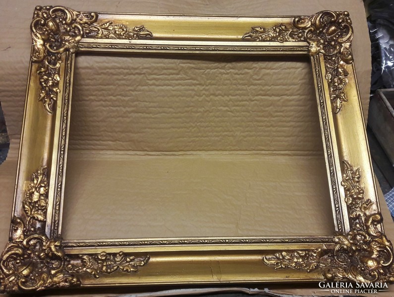 Antique gold restored picture frame, painting, mirror, decor