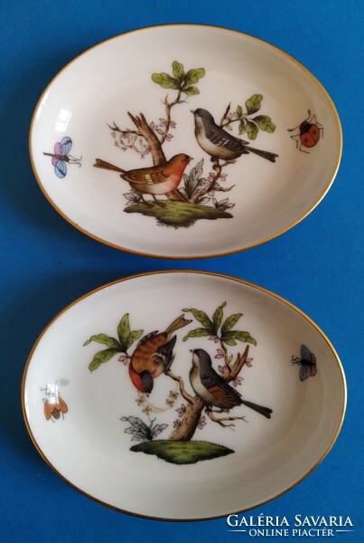 Herend porcelain rothschild pattern 2 ring holder bowls