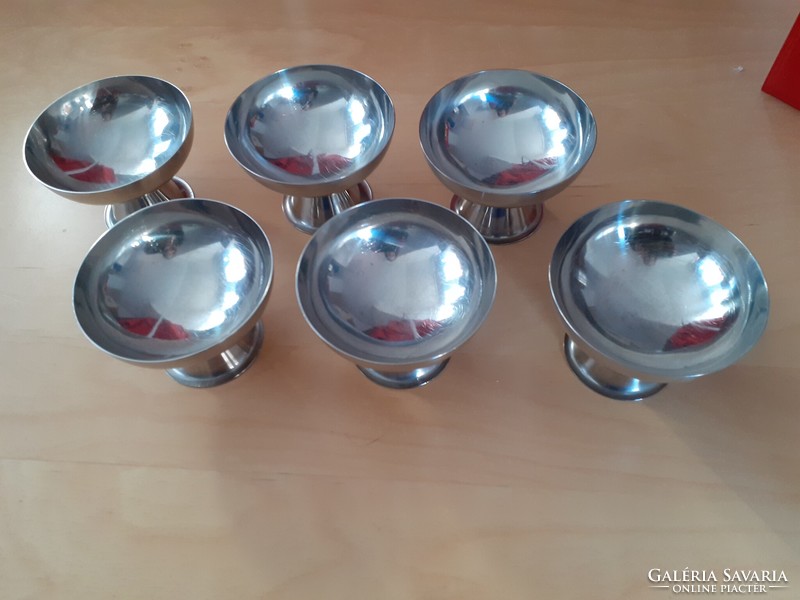6 retro stainless steel ice cream cups in one