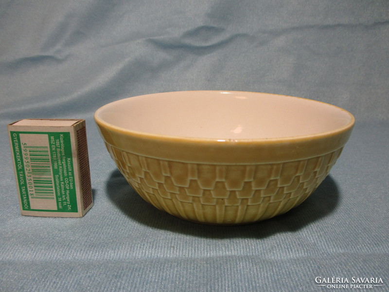 Small-sized Kispest granite bowl with yellow glaze
