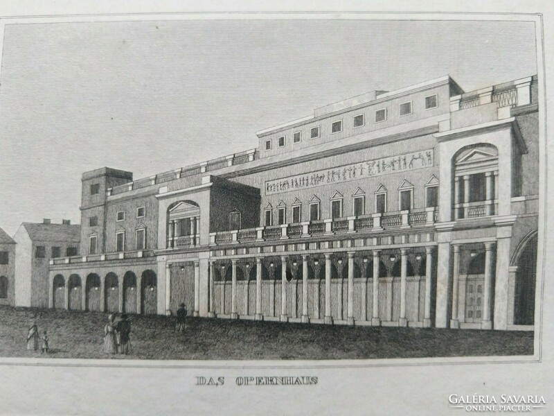 London, operaház. Eredeti acelmetszet ca.1843