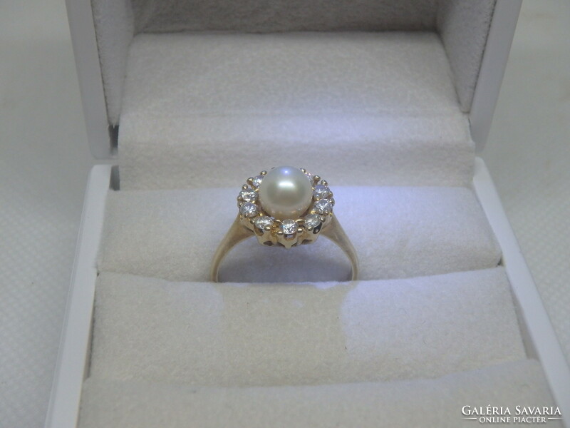 14K gold, pearl ring