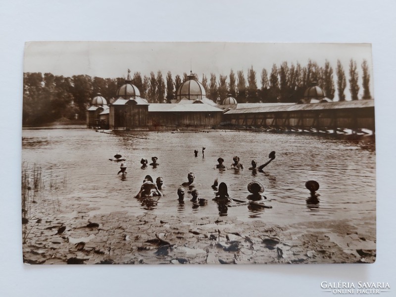 Old postcard 1926 Hévíz spa lake detail photo postcard