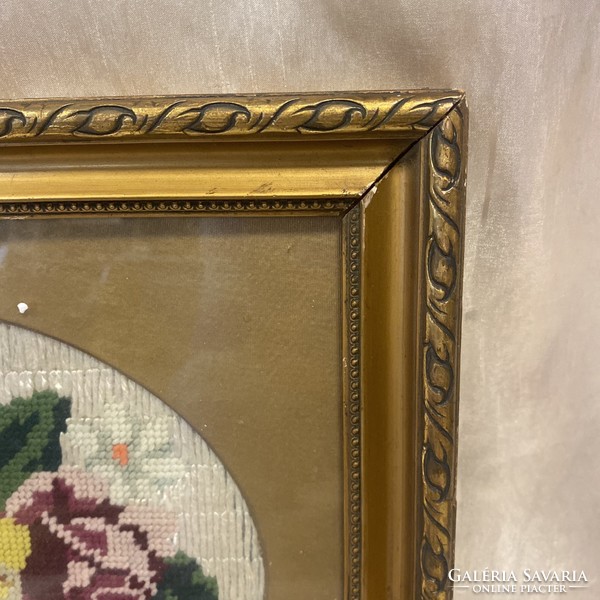 Antique frame with tapestry