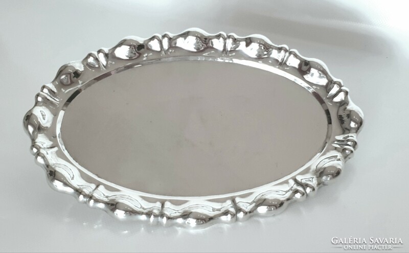 Oval, silver (800) art deco blister rim tray (436 g)