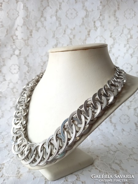 Thick, spectacular silver necklace