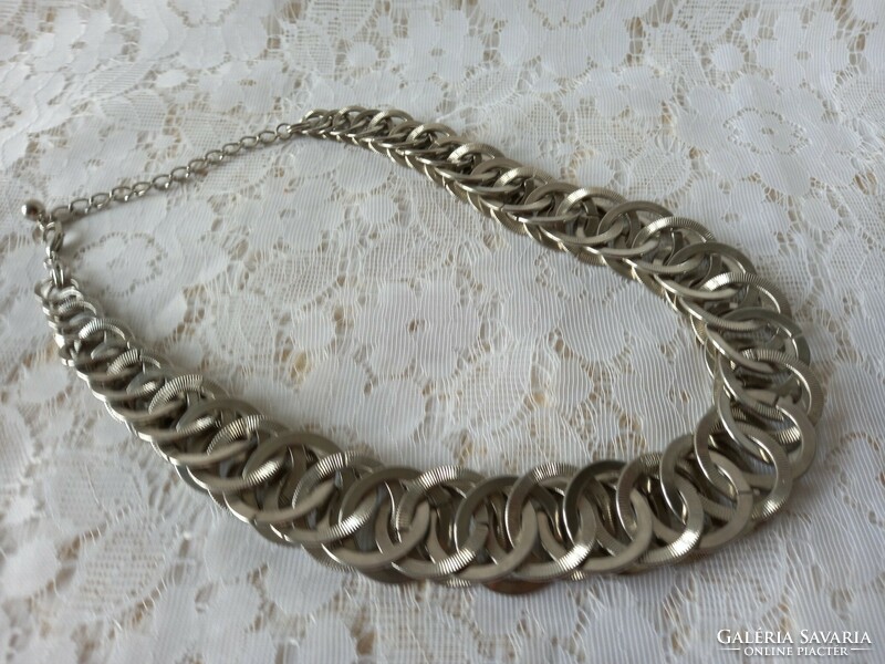 Thick, spectacular silver necklace