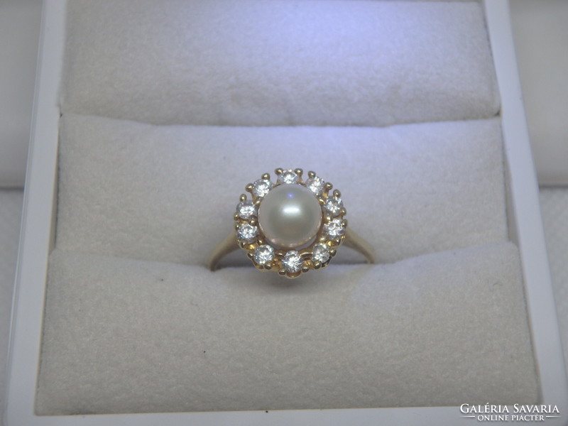 14K gold, pearl ring
