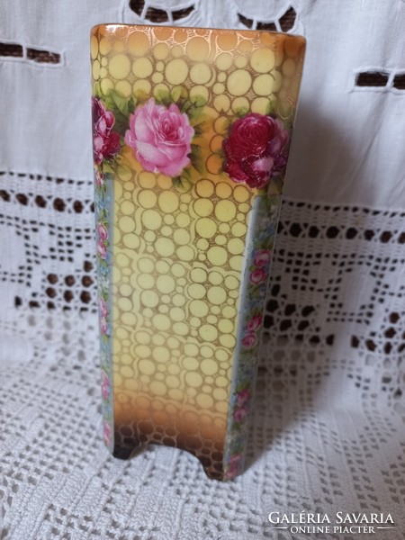 Faience rose vase