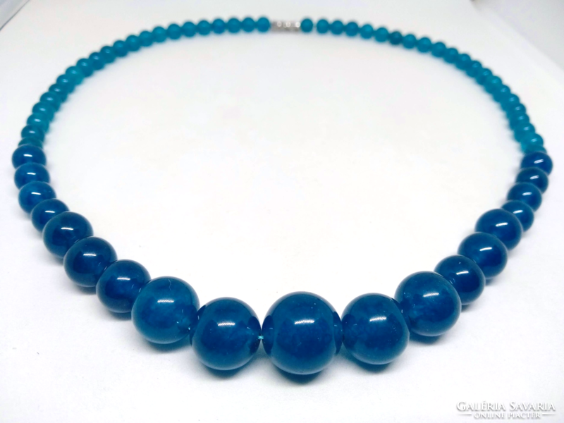 Blue mineral crystal necklace 330