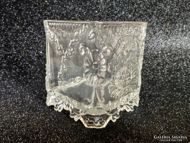 Embossed tabletop glass container
