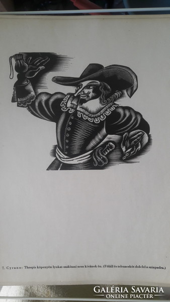 Molnár c. Pál: cyrano de bergerac 30 woodcuts (French literature, book illustration graphics)