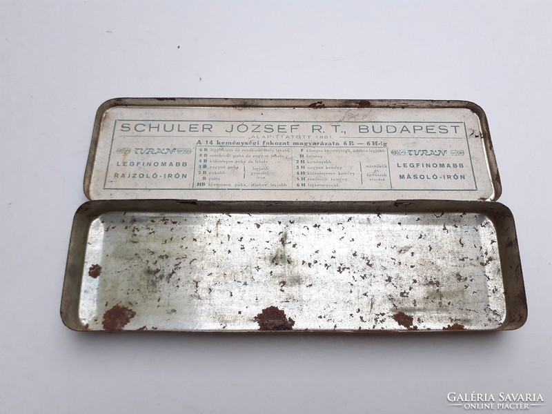 Old metal box schuler józsef r.T. Budapest tour stationery box