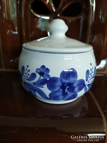 Blue floral ceramic, hand painted