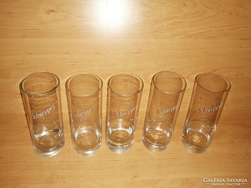 Schweppes ferde üveg pohár 5 db egyben (8/K)