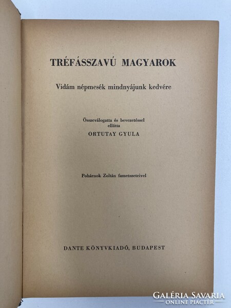 Tréfásszavú magyarok, antik mesekönyv 1942-ből - Pohárnok Zoltán fametszeteivel