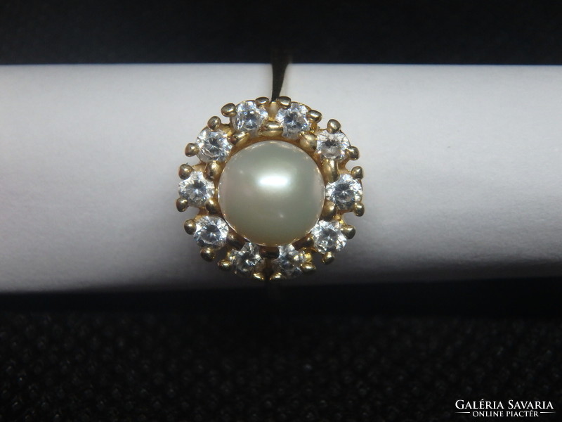 14K gold, pearl ring