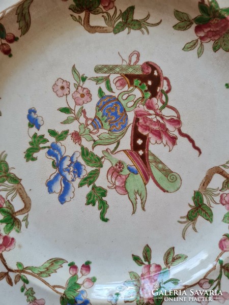 Extremely rare polychrome antique faience Copeland & Garrett plate - at least 175 years old!!!