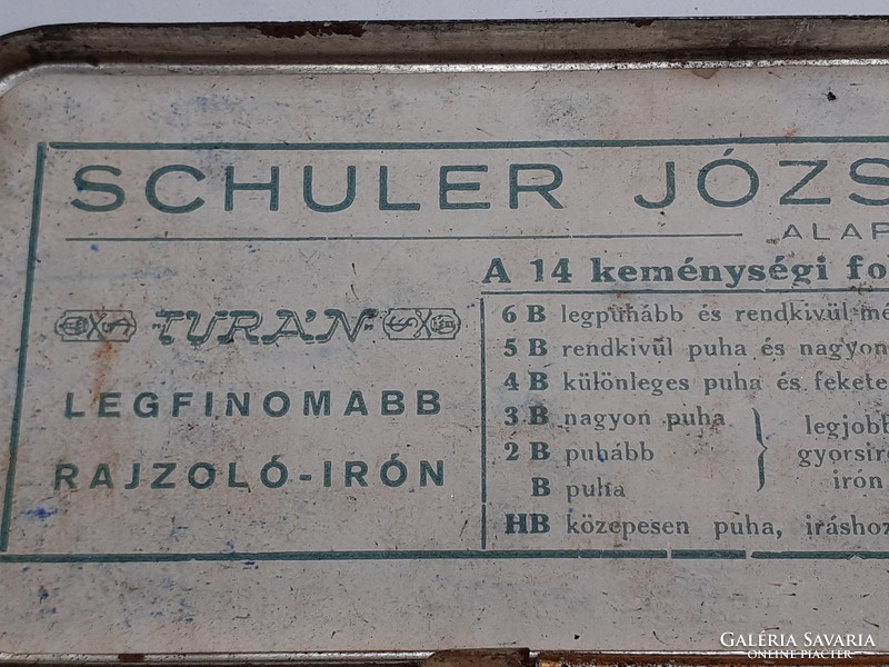 Old metal box schuler józsef r.T. Budapest tour stationery box