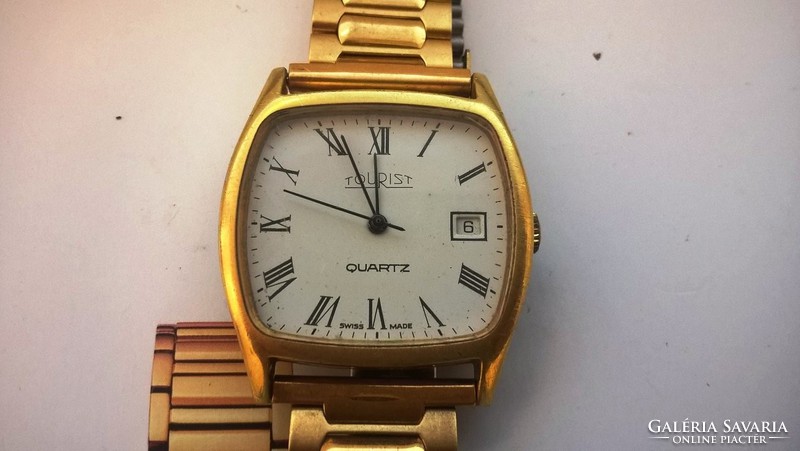 (K) SWISS Retro Tourist quartz ritkaság 6 köves svájci szerkezet