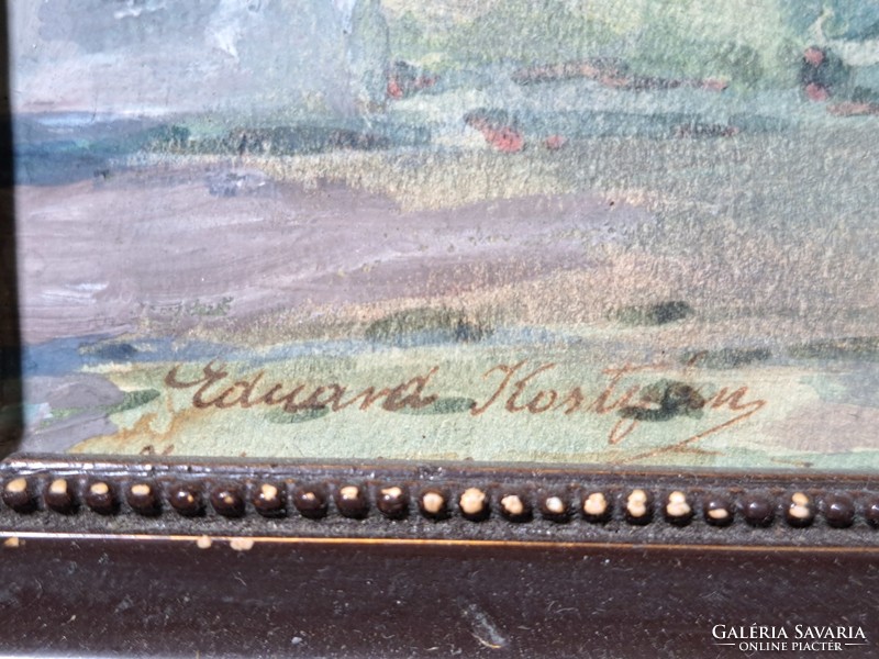 Isztambuli utcakép - antik akvarell, Eduard Kostyán, Kostyán Ede - Törökország