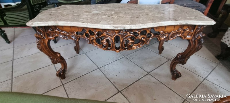 Beautiful baroque rococo salon table with marble top