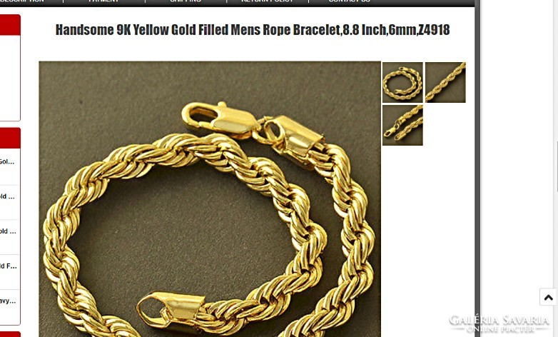 9K Gold Filled vastag csavart karkötő