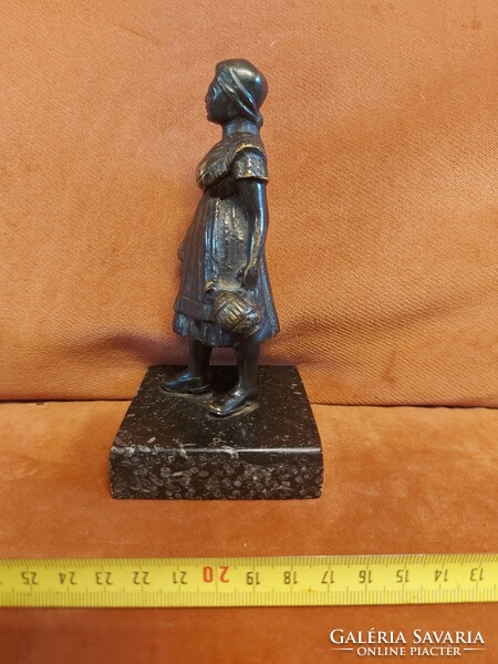 Kraft, Jug Girl, bronze statue, on a marble base