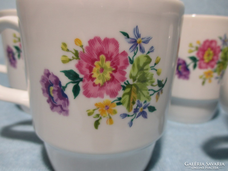 5 retro lowland flower mugs, cups